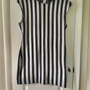 EUC-like new. Theory navy and white stripe mini dress.